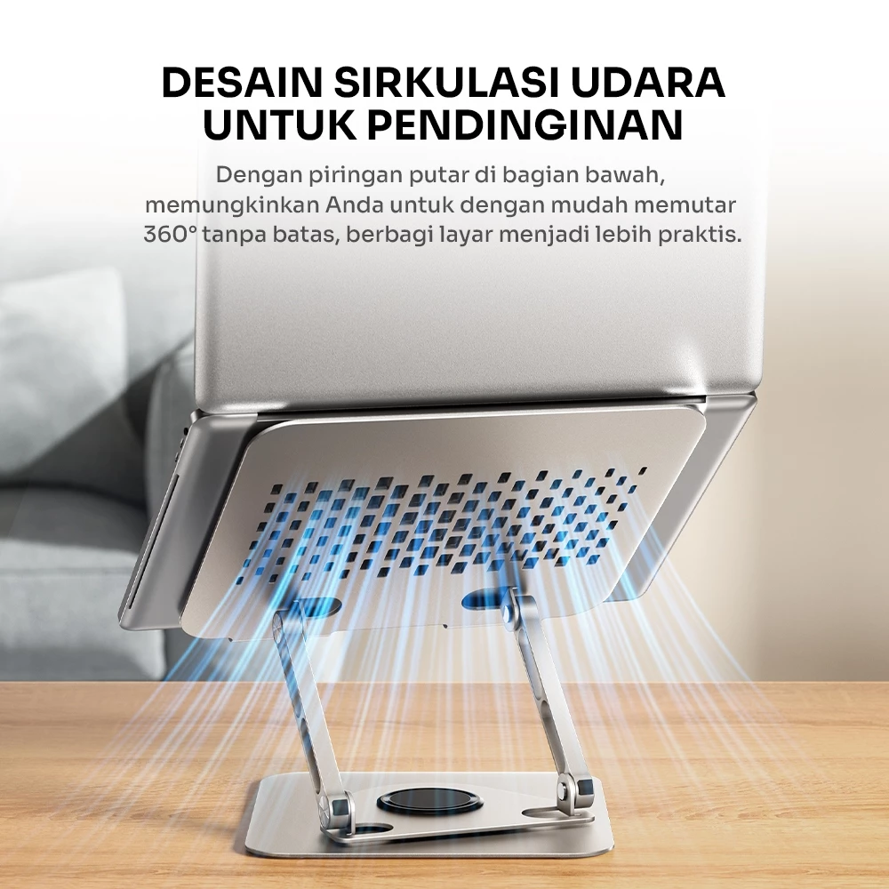 Robot Robot RT-LS06S Laptop Holder Kuat Rotateable 360˚ Aluminium Alloy Stand Silver Silver Harga Rp 279.000 Toko Medan
