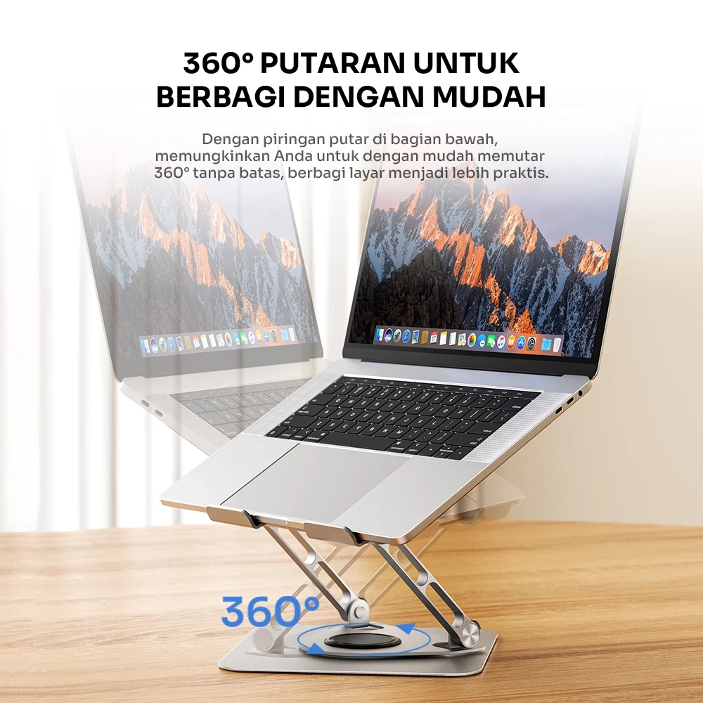 Robot Robot RT-LS06S Laptop Holder Kuat Rotateable 360˚ Aluminium Alloy Stand Silver Silver Harga Rp 279.000 Toko Medan