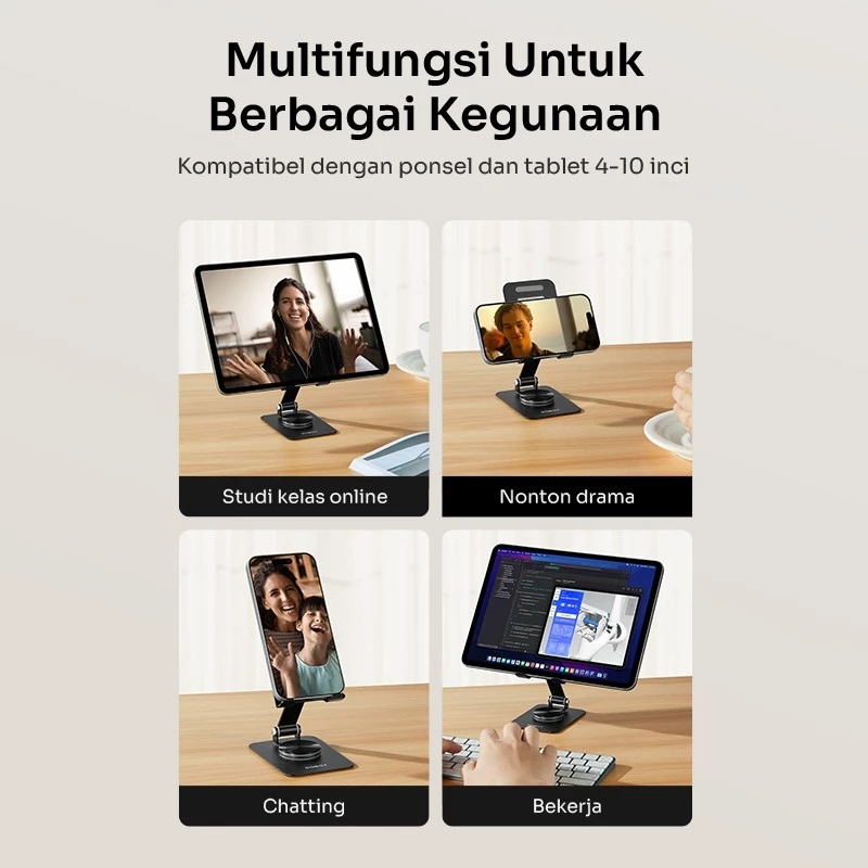 Robot Robot RT-US11A Stand Phone Universal Tablet Holder 360° Black Black Harga Rp 96.000 Toko Medan