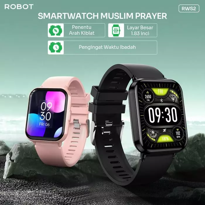 Robot Robot Smartwatch RWS2 Bluetooth 5.3 Muslim Friendly 1.83 Inch 100+ Sport Mode Blue Harga Rp 239.000 Toko Medan