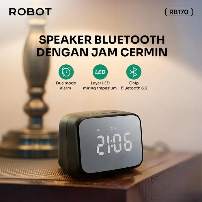 Robot Speaker RB170 Bluetooth 5.3 LED Display & Alarm Clock - robot-speaker-rb170-bluetooth-53-led-display-alarm-clock-1759462969-590.webp
