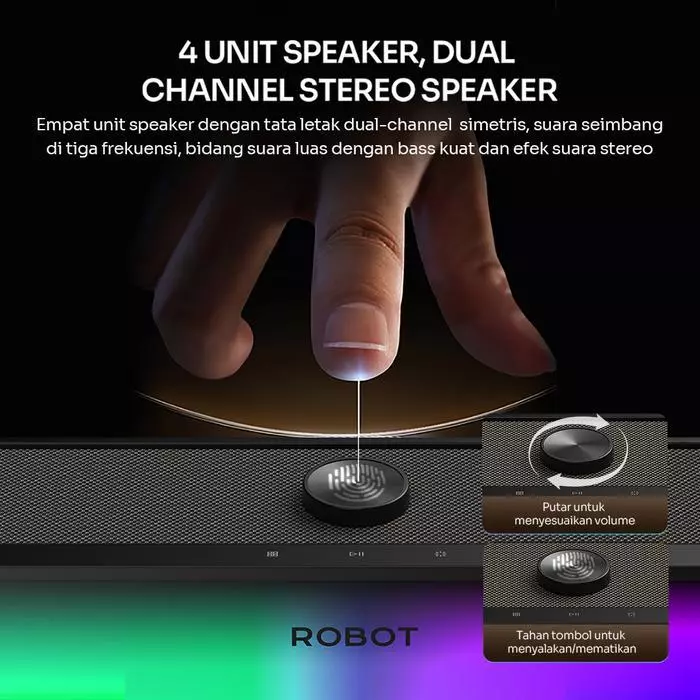 Robot Robot Speaker RB280 Bluetooth 6.0 Soundbar RGB Light Blue Harga Rp 369.000 Toko Medan