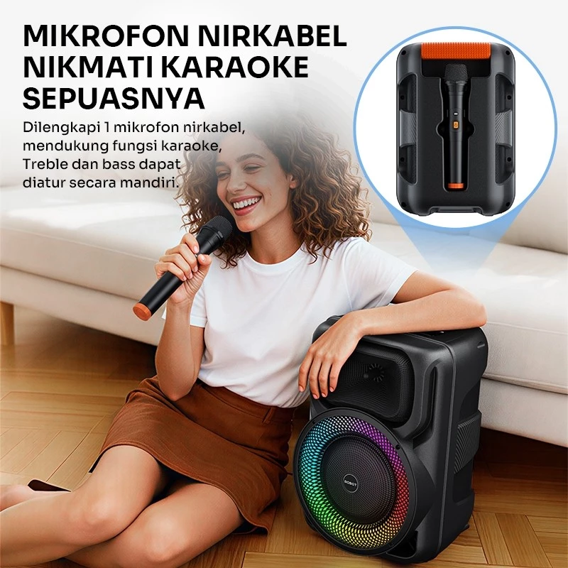 Robot Robot Speaker RB750 Karaoke Bluetooth 6.0 Speaker Ganda Blue Harga Rp 699.000 Toko Medan