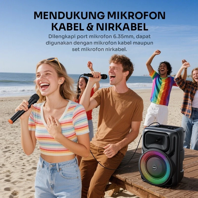 Robot Robot Speaker RB750 Karaoke Bluetooth 6.0 Speaker Ganda Blue Harga Rp 699.000 Toko Medan