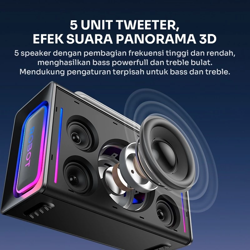 Robot Robot Speaker RB90 Karaoke Bluetooth RGB IPX6 100W Powerfull Bass Blue Harga Rp 2.999.000 Toko Medan