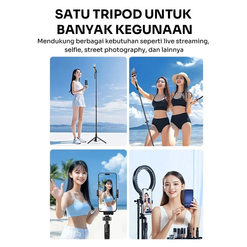 Robot Robot Tripod RT-S03 Rotatable 360° HP Kamera/Gopro Tongsis With Remote Bluetooth Blue Harga Rp 299.000 Toko Medan