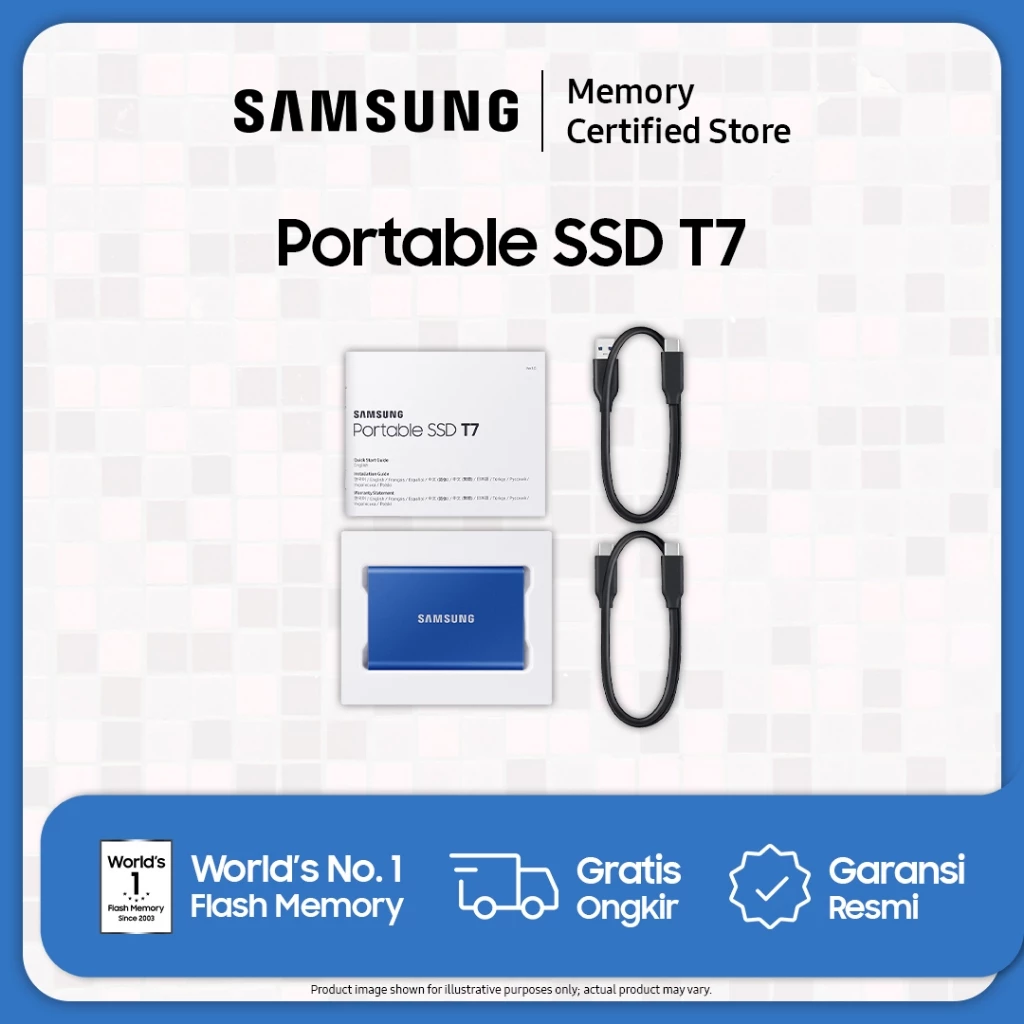 Samsung Samsung SSD External T7 Portable USB 3.2 Black Harga Rp 3.950.000 Toko Medan