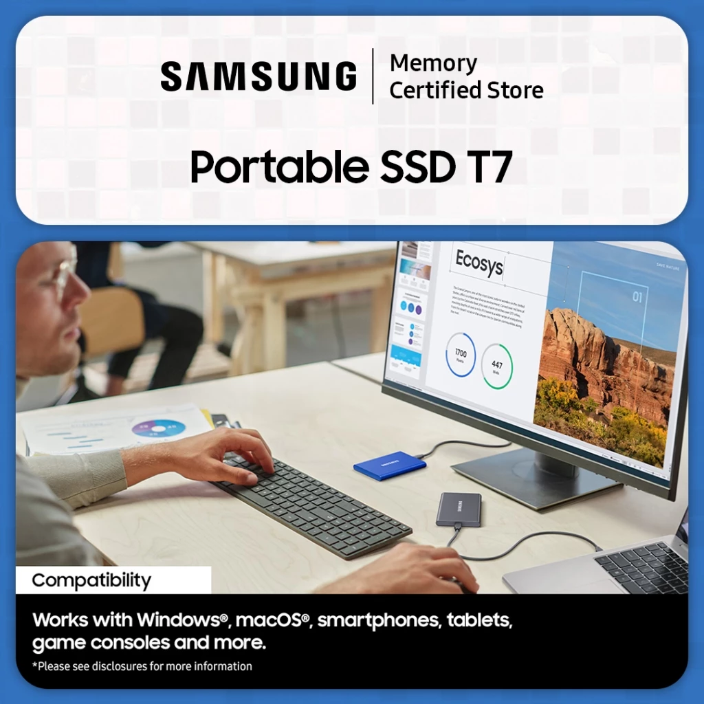 Samsung Samsung SSD External T7 Portable USB 3.2 Black Harga Rp 3.950.000 Toko Medan