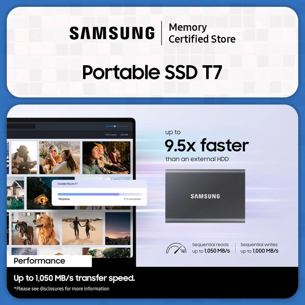 Samsung Samsung SSD External T7 Portable USB 3.2 Black Harga Rp 3.950.000 Toko Medan