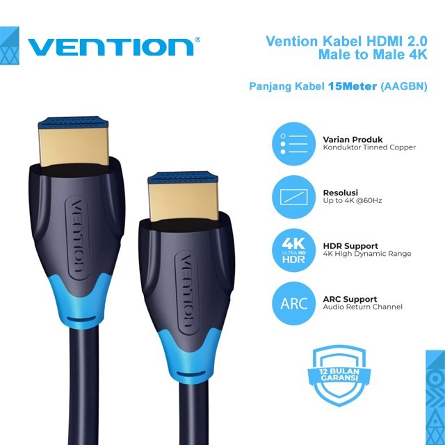 Vention AAG Kabel HDMI 2.0 HD 4K Male to Male - vention-aag-kabel-hdmi-2-0-hd-4k-male-to-male-1763368769-617.jpg