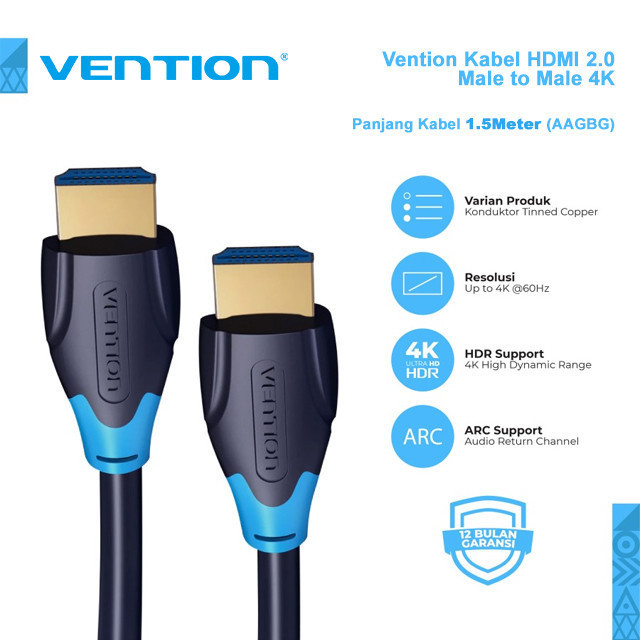 Vention AAG Kabel HDMI 2.0 HD 4K Male to Male - vention-aag-kabel-hdmi-2-0-hd-4k-male-to-male-1763368775-535.jpg