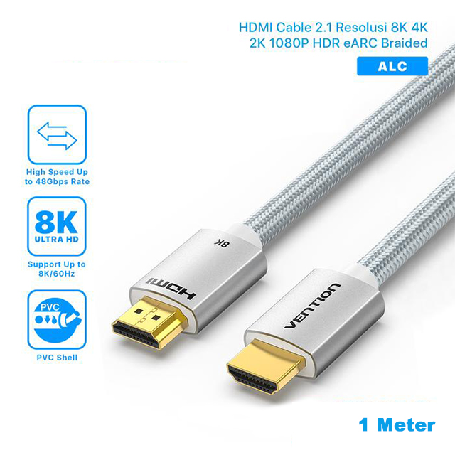 Vention Vention ALC Kabel HDMI Braided Male to Male Ultra HD 8K Harga Rp 127.000 Toko Medan