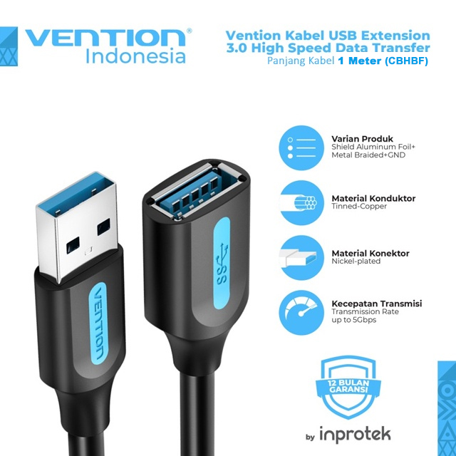 Vention CBH Kabel USB 3.0 A Male to A Female Extension Black PVC Type - vention-cbh-usb-3-0-a-male-to-a-female-extension-cable-black-pvc-type-1763437550-982.jpg