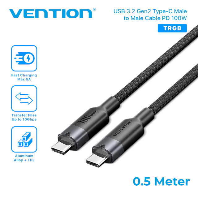 Vention Vention TRG Kabel USB 3.2 Gen2 Type C Male to C Male 5A 10Gbps Harga Rp 105.000 Toko Medan