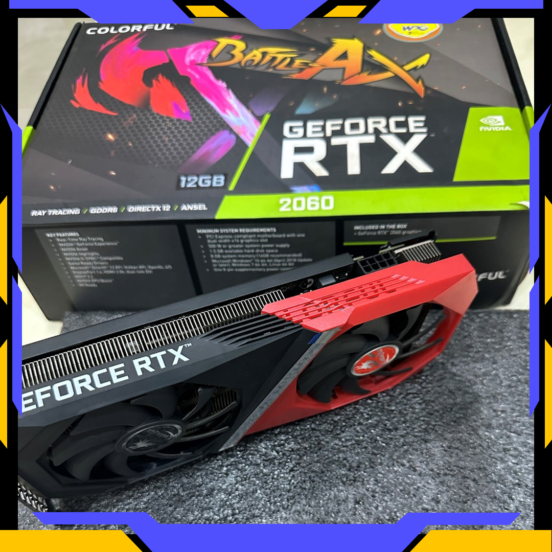 Colorful VGA COLORFUL GEFORCE RTX 2060 NB DUO-BATTLE-AX 12GB GDDR6 LIKE NEW Harga Rp 4.350.000 Toko Medan