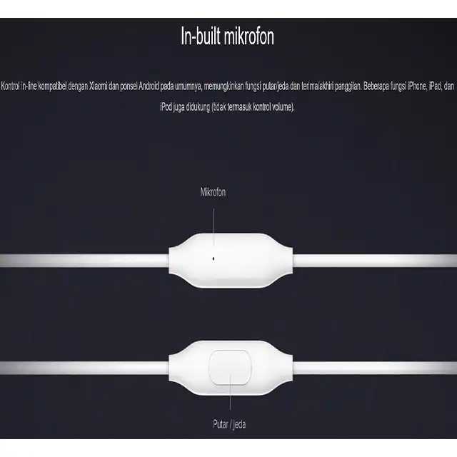 Xiaomi Xiaomi Mi In-Ear Headphones Basic Harga Rp 90.000 Toko Medan