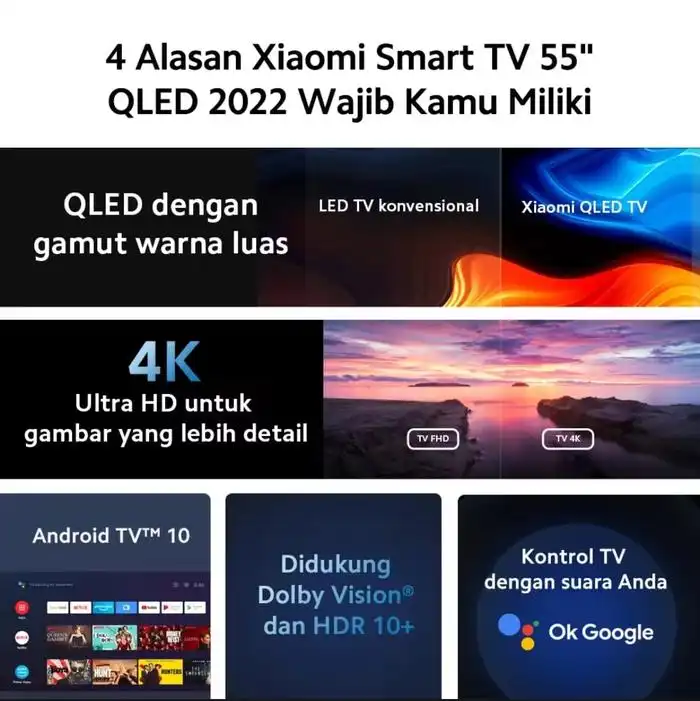 Xiaomi Xiaomi TV Q1E 55 Inch Harga Rp 8.050.000 Toko Medan