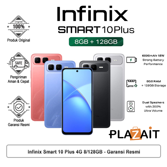 Infinix Smart 10 Plus 4G 8GB/128GB - Garansi Resmi
