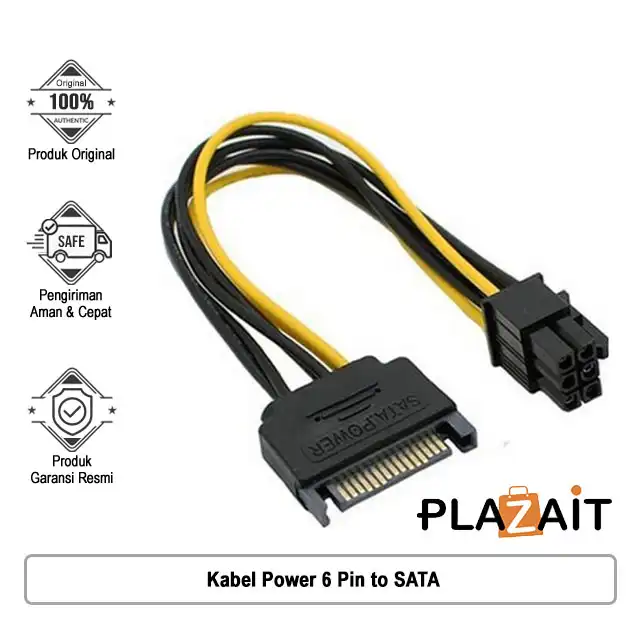 Kabel Power 6 Pin to SATA