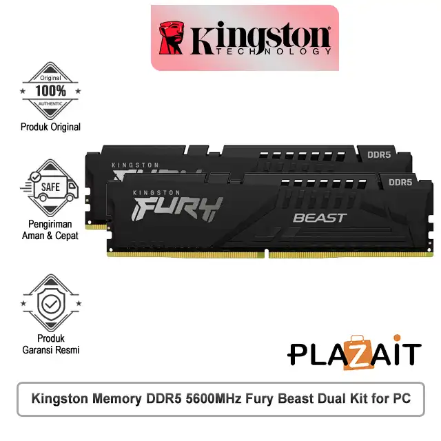 Kingston Memory DDR5 5600MHz Fury Beast Dual Kit for PC