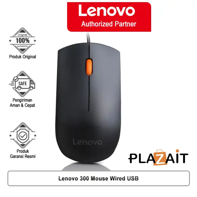 Lenovo 300 Mouse Wired USB | Black