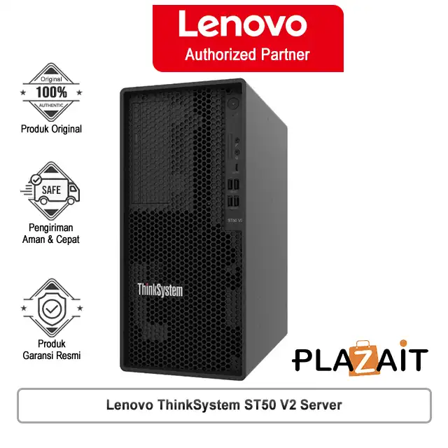 Lenovo ThinkSystem ST50 V2 Xeon E-2324G 16GB 1TB SATA DVDRW Server 3Y