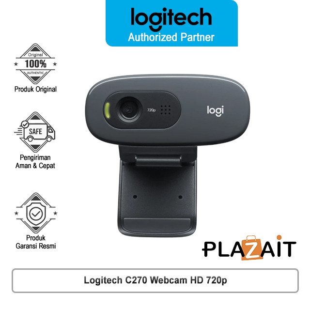 Logitech C270 Webcam HD 720p untuk Windows, Mac OS & Chrome OS