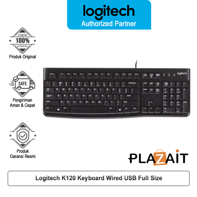 Logitech K120 Keyboard Wired USB Full Size Plug and Play