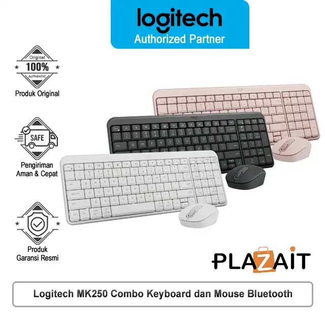 Logitech MK250 Combo Keyboard dan Mouse Wireless Bluetooth Low Energy