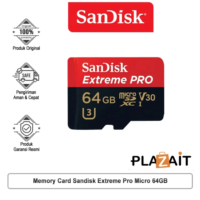Memory Card Sandisk Extreme Pro Micro SDHC UHS-I Card 64GB
