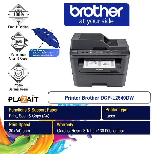 Printer Brother Mono Laser Multifunction DCP-L2540DW