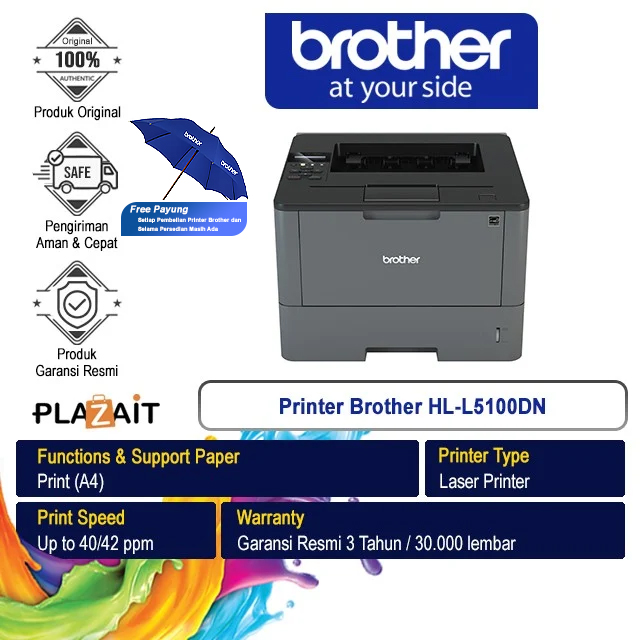 Brother Printer Mono Laser HL-L5100DN A4 - Print Only