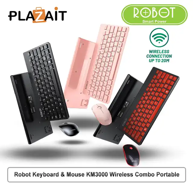 Robot Keyboard & Mouse KM3000 Wireless Combo Portable