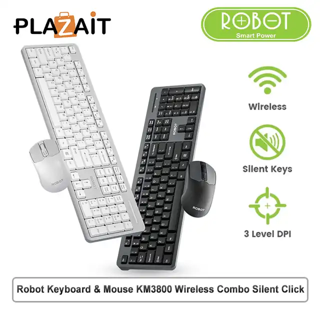 Robot Keyboard & Mouse KM3800 Wireless Combo Silent Click