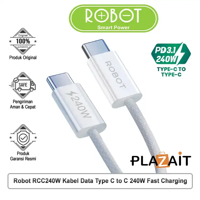 Robot Kabel Data RCC240W Type C to C 240W Fast Charging