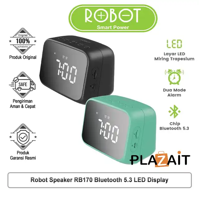 Robot Speaker RB170 Bluetooth 5.3 LED Display & Alarm Clock