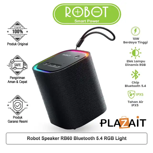 Robot Speaker RB60 Bluetooth 5.4 RGB Light IPX5 Waterproof