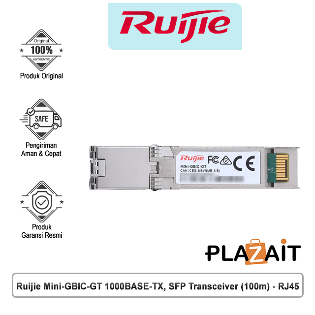 Ruijie Mini-GBIC-GT 1000BASE-TX, SFP Transceiver (100m) - RJ45
