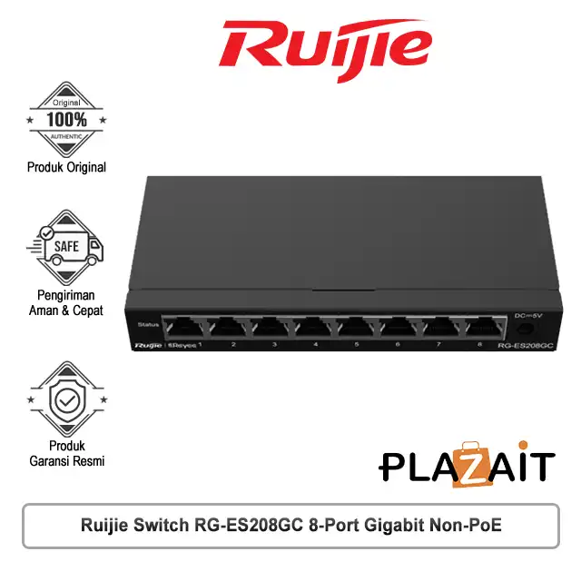 Ruijie Switch RG-ES208GC Cloud Manage 8-Port Gigabit Non-PoE
