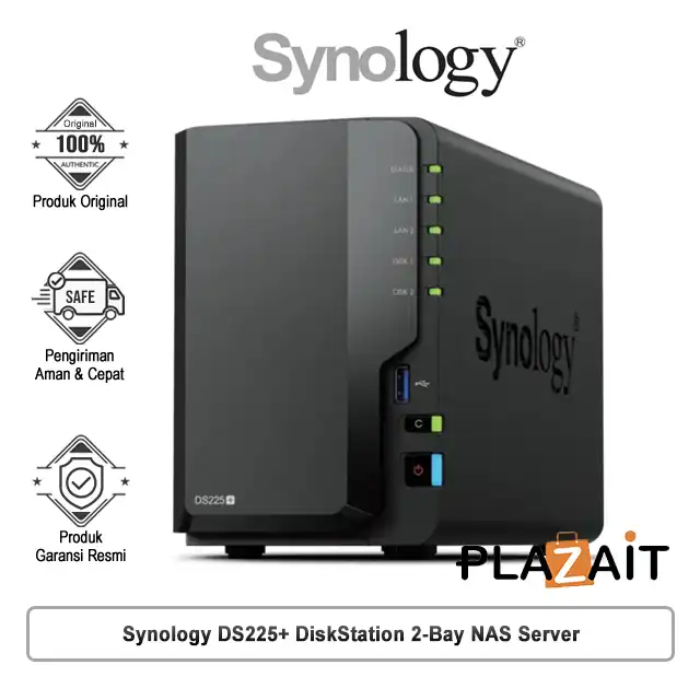 Synology DS225+ DiskStation 2-Bay NAS Server Storage Cloud DS 225+