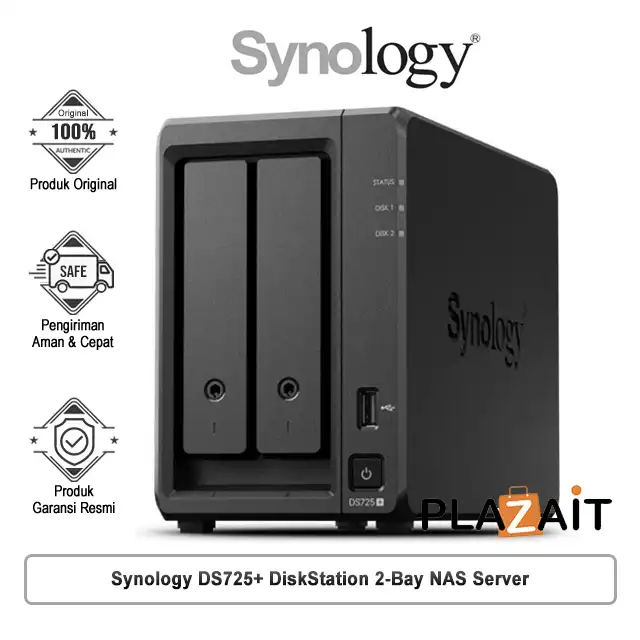 Synology DS725+ DiskStation 2-Bay NAS Server Storage Cloud DS 725+