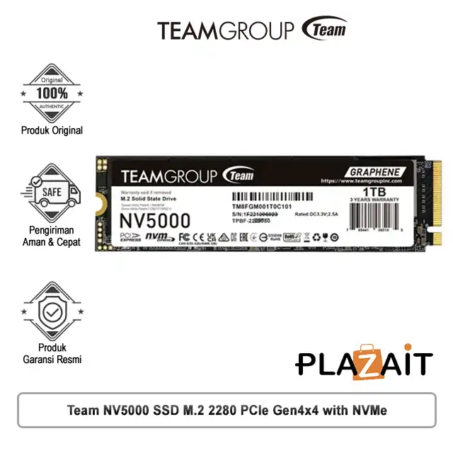 Team NV5000 SSD Internal M.2 2280 PCIe Gen4x4 with NVMe - 1TB
