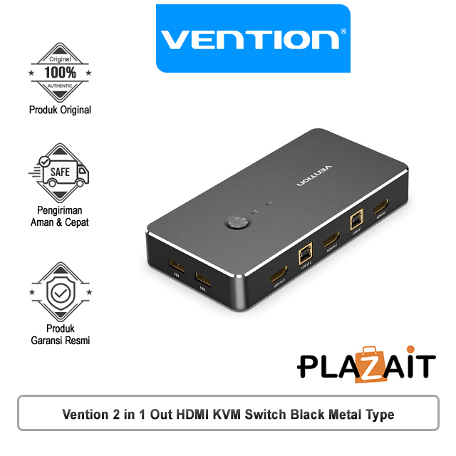 Vention 2 in 1 Out HDMI KVM Switch Black Metal Type AFRB0