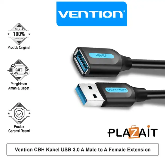 Vention CBH Kabel USB 3.0 A Male to A Female Extension Black PVC Type