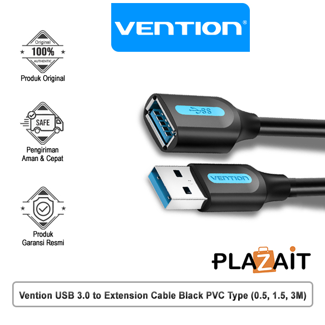 Vention CBH USB 3.0 A Male to A Female Extension Cable Black PVC Type