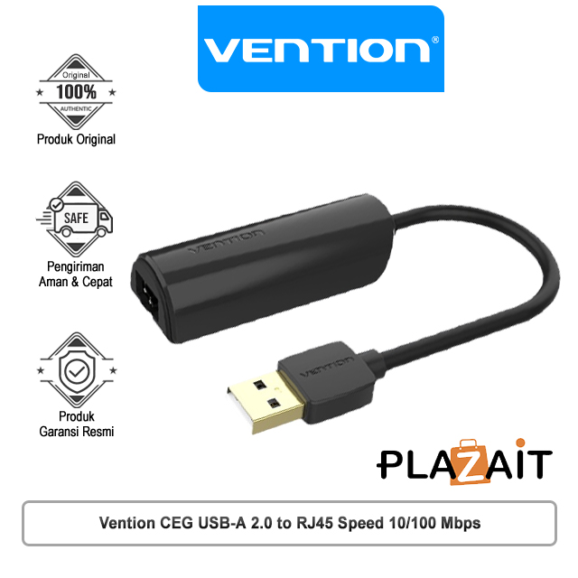 Vention CEG USB-A 2.0 to Lan RJ45 Adapter Speed 10/100 Mbps