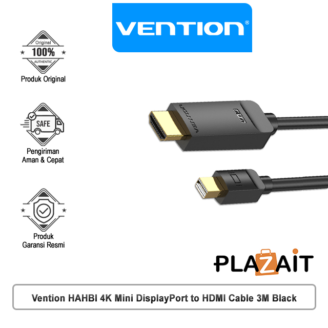 Vention HAH 4K Mini DisplayPort to HDMI Kabel 3M Black