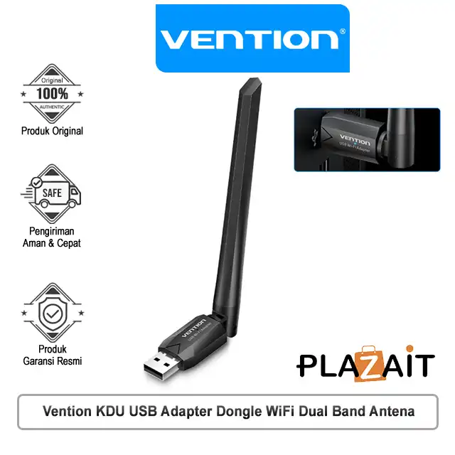 Vention KDU Wireless USB Adapter Dongle WiFi Dual Band Bluetooth Antena