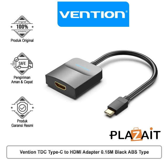 Vention TDC Type C to HDMI Adapter Converter 0.15M Black ABS Type