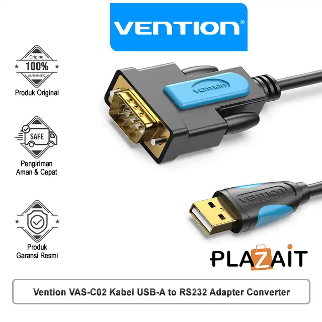 Vention VAS-C02 Kabel USB-A to RS232 Adapter Converter Black